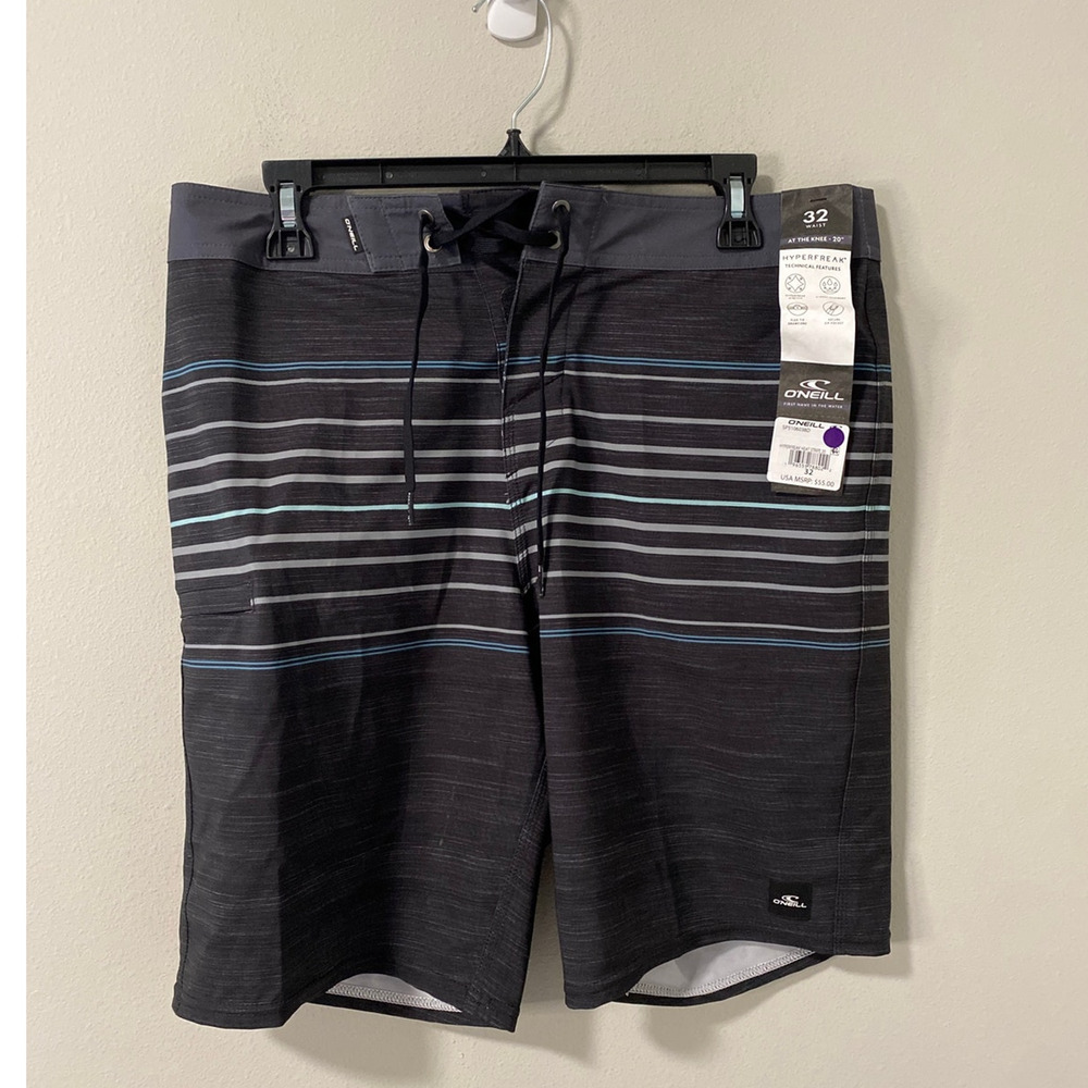 New O'Neill Hyperfreak Men's Boardshorts Swim Trunks At-The-Knee, Size 32